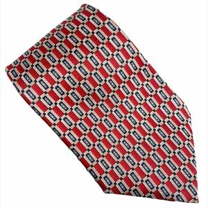 TODAY'S MAN All Silk Red Graphic Neck Tie Men's Necktie